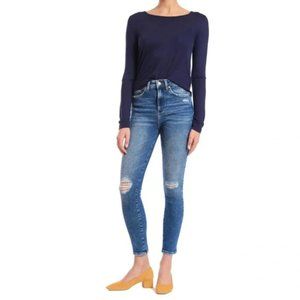 Mavi Scarlett Blue Super High Rise Distressed Denim Skinny Jeans
